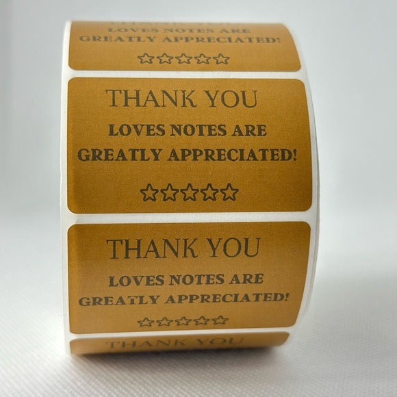 Thank You love notes are greatly appreciated  5 STARS STICKERS (100 pack) - Picture 1 of 6